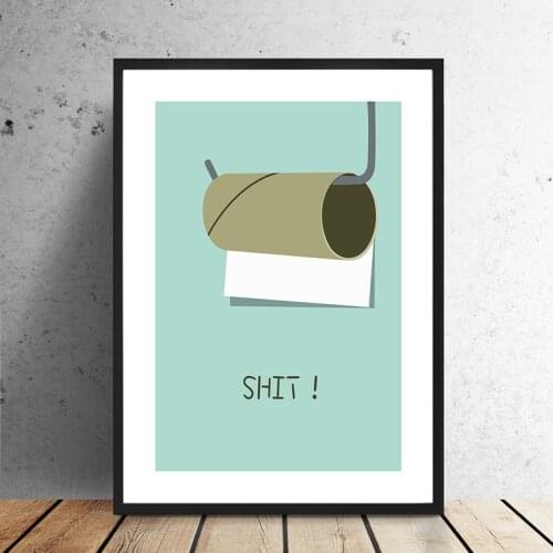Fun Toilet Paper Roll Creative Canvas Painting Home Toilet Decoration Hanging Painting Frameless Wall Art Back To The Future