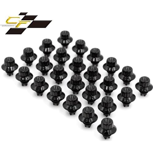 125pcs 13mm Universal Wheel Nuts Replacement Rivets Rim Lip Decoration Auto Nail Studs Screw Bolt Tires Car Styling Black