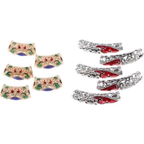 Lots 10 DIY Dreadlocks Hair Beads Hair Braid Rings Cuffs Hair Jewelry Decors Hair Extensions Rings Braiding Clips