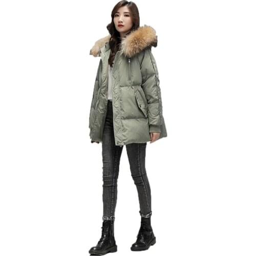 Hooded Down Cotton Coat Women 2021 New Winter Korean Version Plus Size Loose Black Beige Fashion Thick Warm Parkas Jacket N1162