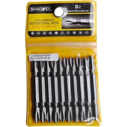 10Pcs Anti Non-slip Screwdriver Bit Set S2 Alloy Steel Screwdriver Magnetic Electric Impact 50mm PH3