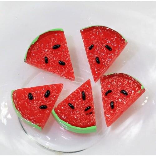 100/50pcs Red Delicious Watermelon Fruit Slices Resin Cabochon Flat back Scrapbooking HairBows Parties DIY Projects