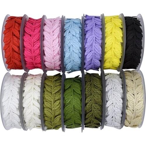 15Meter Leaves Ribbon Fabric Handmade Clothes Sewing Supplies Craft Accessories DIY Wedding Birthday Decoration Packaging Rope