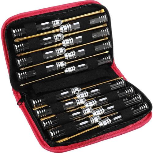 16Pcs Hex Phillips Screw Nut Flat Screwdriver Tools Box Set with Bag for RC Model