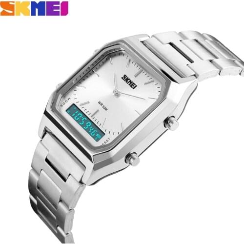 2021 SKMEI Quartz Digital Movement Watch Mens Watches 2 time Chrono Calendar Electronic Clock Male Sports Watches reloj hombre