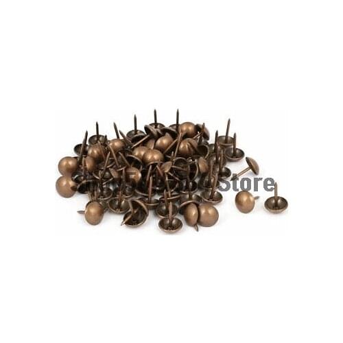 7/16-inch Dia Iron Round Dome Head Upholstery Thumb Tack Nail Copper Tone 100pcs