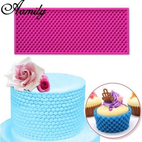 Aomily Beautiful Pearl Pattern Silicone Fondant Mousse Brim Decor Sugarcraft Icing Fondant Mat Pad Pastry Baking Tool