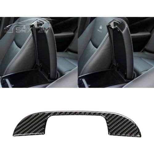 Car Sryling For Infiniti Q50 Q60 Carbon Fiber Center Console Armrest Storage Box Panel Decoration Interior Cover Stickers