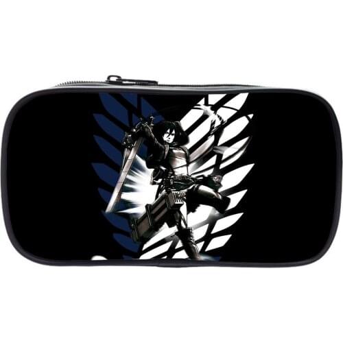 Hot Attack on Titan Pencil Case 3D Print Cartoon Storage Cosmetic Bag Anime Kids School Supplies Stationery Make Up Box