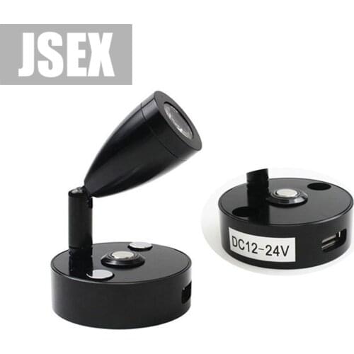 Black Aluminum DC24V 12V Touch Dimmable RV LED Reading Light Fixture with USB Port,Warm White Cold White Boat Yacht Wall Lamp