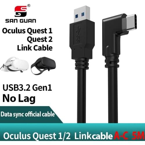 Oculus Quest2 Link 5M VR Oculus rift cable USB C 3.0 to USB 3.1 Data Charge 90 degree angle for Oculus link USB-IF