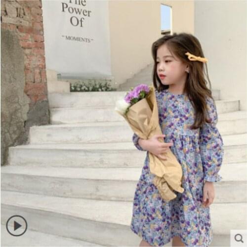 Kids Dresses for Girls Girls Dress Floral Spring Autumn Casual Kids Princess Clothing Cute Sweat Outfit 2-7 Ys Holiday Party