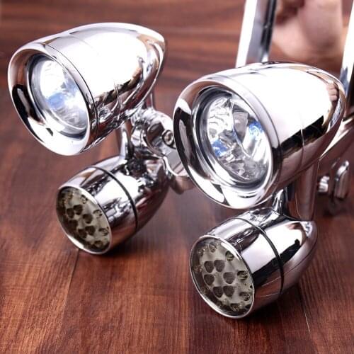 Fairing Mounted Driving Lights&LED Smoke Turn Signals For Harley Touring Road King 97-17 Models