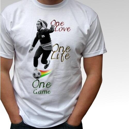 Bob Marley Football White T Shirt Soccer Rasta Reggae Top Mens 2019 Latest Men T Shirt Fashion Summer The New Fashion Custom Tee