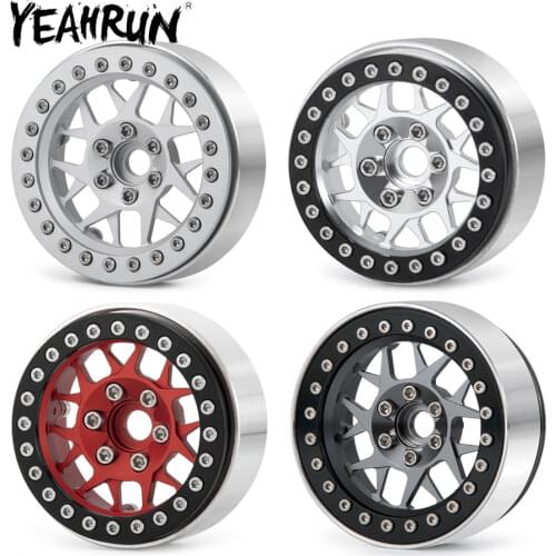 YEAHRUN 2.2inch Alloy Beadlock Wheel Rims 25mm Width for Axial Wraith 1/10 RC Crawler Car Upgrade Parts