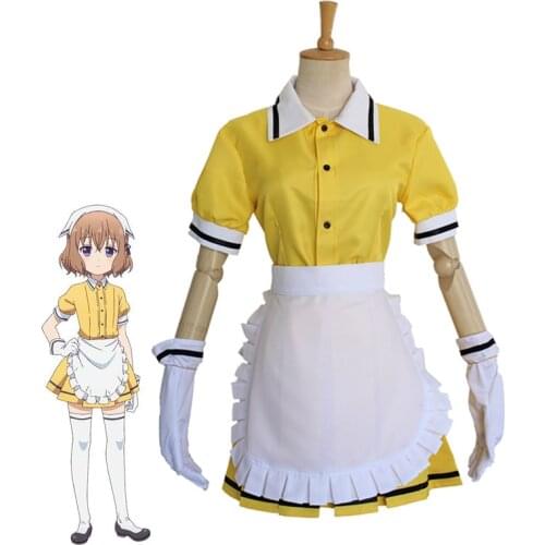 Eraspooky Blend S Stile Cafe Ashikaga Mafuyu Hoshikawa Cosplay Yellow Love Live Maid Costume Anime Cosplay Women