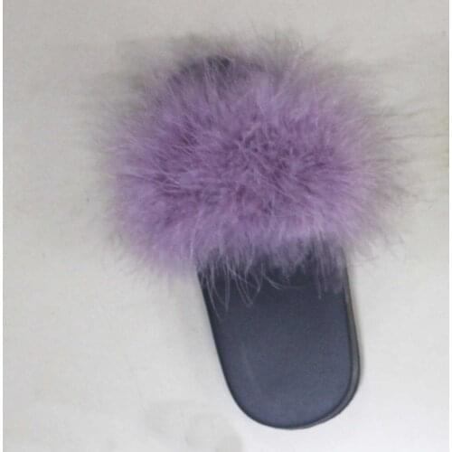 Linhaoshenyue Real Ostrich Feather Fur Slipper for Women