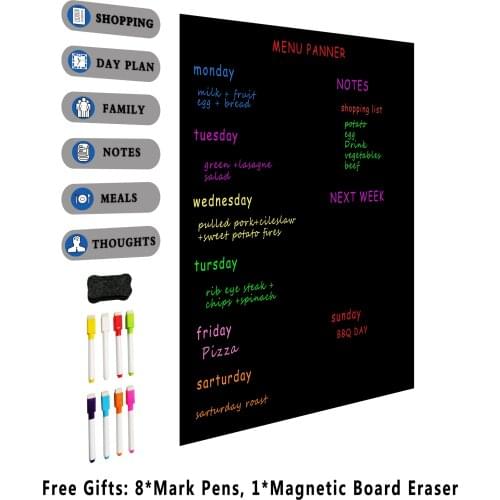 Magnetic A3 Planner Board Kitchen Fridge Large Dry Erase Calendar Organizer Notepad Weekly Planner Whiteboard Grocery List