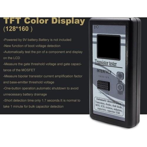 Multi-purpose Transistor Tester Diode Thyristor Capacitance Resistor Inductance Multimeter ESR Meter TFT Color Display