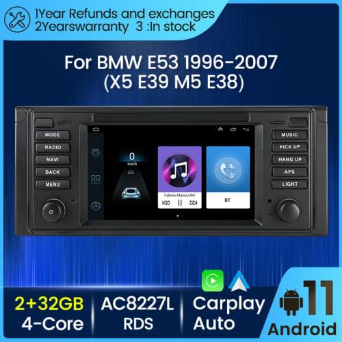 NaviFly Android 10 2G+32G For BMW X5 E39 Car wheel Control Camera DVR GPS Video player wifi USB SD