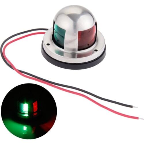 Stainless Steel 12V LED Marine boat Yacht Light Bow Navigation Light Deck Mount Red and Green Sailing Light Marine Hardware