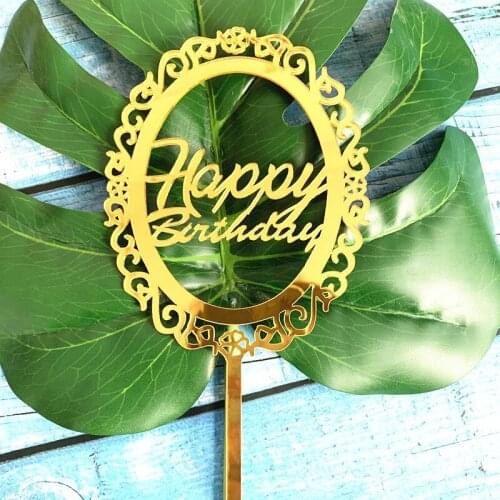New Acrylic Happy Birthday Cake Topper Prince Princess Party Favors Decoration Cake Decorating Tools Baby Shower Decorations