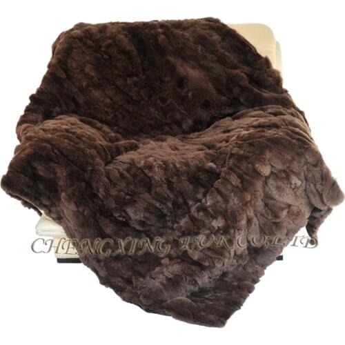 CX-D-66E Real Rex Rabbit Fur Bedding Blanket Present Warm Blanket Rug Carpet Blanket on the Bed Coperta Throws Rug Sofa