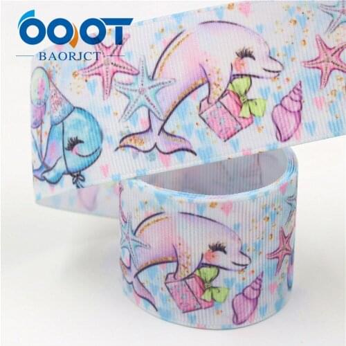 OOOT BAORJCT I-19628-1551,38mm 10yards Cartoon Thermal transfer Printed grosgrain Ribbons,tape crafts,bow cap DIY accessories