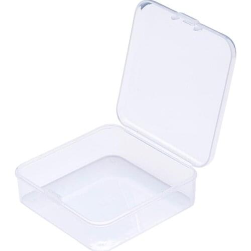10Pcs Square Plastic Transparent Storage Box Jewelry Beads Packaging Display Container Small Items Carrying Cases Organizer