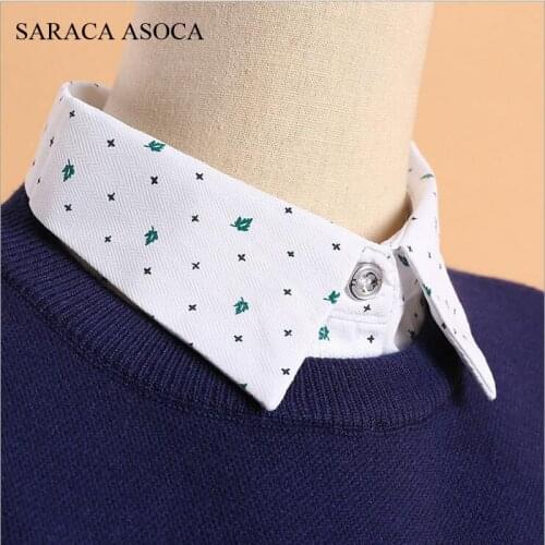 Casual Women Sharp Shirt Fake Collar All-Macth Sweater printing Detachable Collars For Girls B140B141