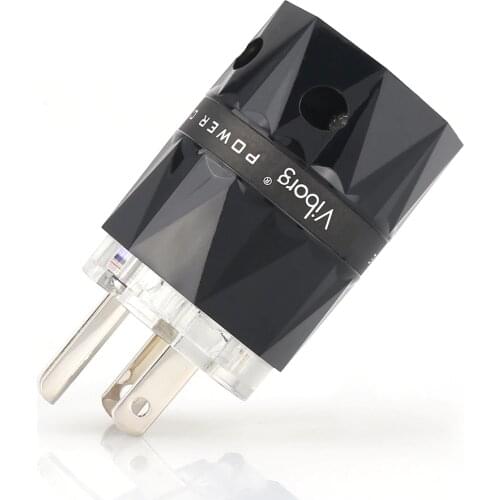 Viborg VM503R Transparent Rhodium Plated Pure Copper US AC Power Plug Connector for Audio DIY Power Cable