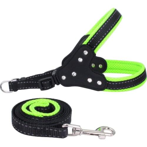 Adjustable Pet Dog Puppy Harness Leash Leads Dog Collar Reflective Dog Harness Leash For Daily Training Walking Dog Accessories