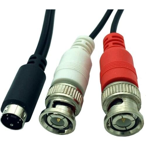 S-Video 4Pin Male Plug to Two BNC Male Plug Y Splitter Connector Adapter Cable Cord 25cm/1.5m