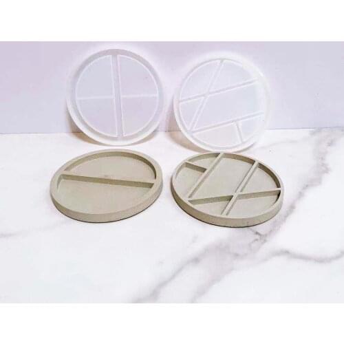 Silicone Concrete Coaster Mold Round Resin Tray Mold Tea Cup Holder Plaster Mold Candle Jewelry storage Tray Cement Mold