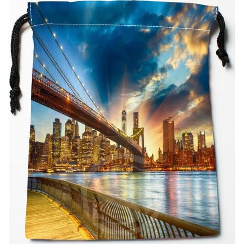Custom New York City Drawstring Bag Organizer Storage Bags Printed Receive Bag Compression Type Bags size 18X22cm
