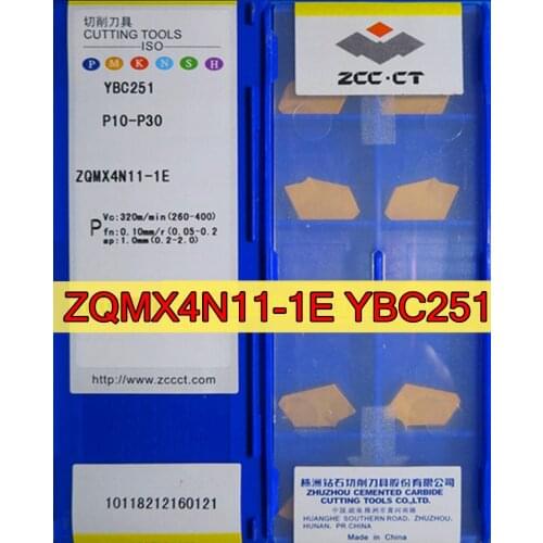 ZQMX4N11-1E YBC251 = SP400 NC3020 NC3030 10pcs 50pcs zcc.ct Carbide insert YBC251=P10-P30 Processing: steel Free shipping