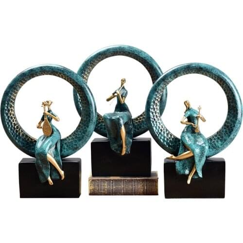 EUROPEAN STYLE CLASSICAL BEAUTY MUSIC CHARACTER STATUE ABSTRACT FIGURE ARTS SCULPTURE RESIN ART&CRAFT HOME DECORATION R2877