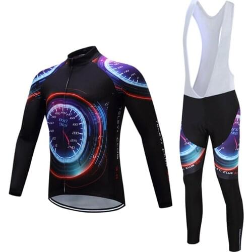 Spring Autumn Bike Dress Men 2021 BIB Pants Cycling Clothing Long Sleeve Set Wear Pro Team Bicycle Jersey Kit Sport Suit Clothes