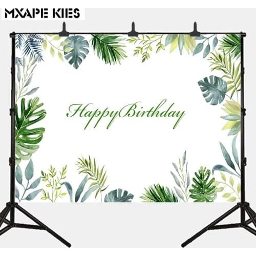 Vinyl green leaves background forest newborn baby one year old birthday party vinyl photography background studio