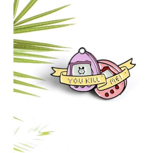 YOU KILL ME! Enamel Pins Cartoon Gashapon Game Brooches Vintage Backpack Button Badge Fashion Jewelry For kids Friends Trinket