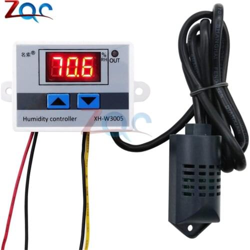 XH-W3005 LED Digital Humidity Controller 220V 12V 24V Hygrometer Humidity Control 0 -99%RH Hygrostat SHT20 Humidity Sensor Probe