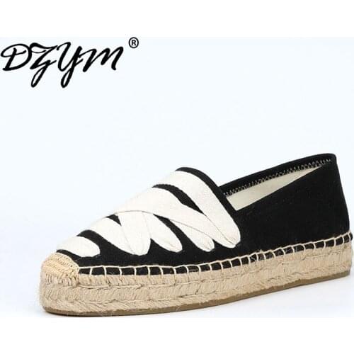 DZYM 2019 Summer Autumn Mixed Color Fishermen Shoes Women Flat Platform Cross-tied Sneakers High Quality Sewing Zapatos Mujer