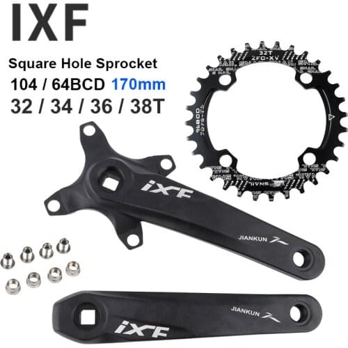 IXF mountain bike crank sprocket 170mm square hole crank 32/34/36/38T sprocket 104BCD MTB parts bicycle crank sprocket