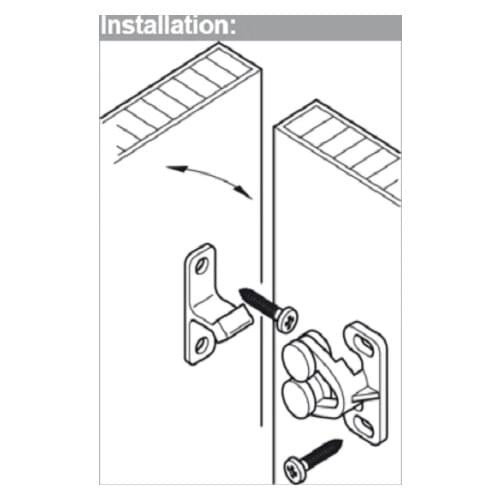1 Set Boat RV Double Ball Roller Catch Latch for Cabinet Closet Doors White