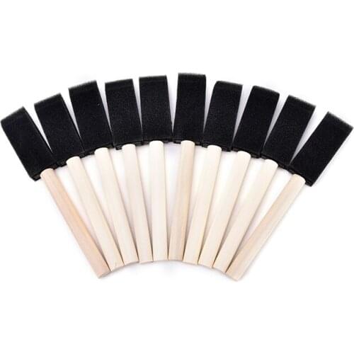 10Pcs Sponge Paint Brush Toys Wooden Handle Seal Sponge Brushes Kids Children Drawing Painting Graffiti Tools School Supply