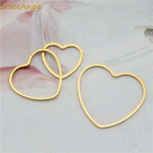 12pcs/lot Alloy Hearts Charms For Earrings Necklace Jewelry Making Hollow Pendant Connector Wholesale Handmade Keychain Anklet