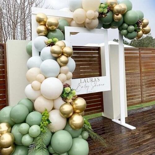 152Pcs Olive Green Balloons Set Retro Bean Paste Green Garland Arch Kit Birthday Anniversaire Valentine Party Wedding Decoration