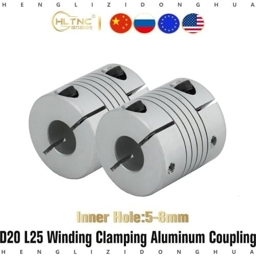 2PC 3D Printer Parts Electric Motor Aluminium Flexible Shaft Coupler D20L25mm 8*8 motor coupling