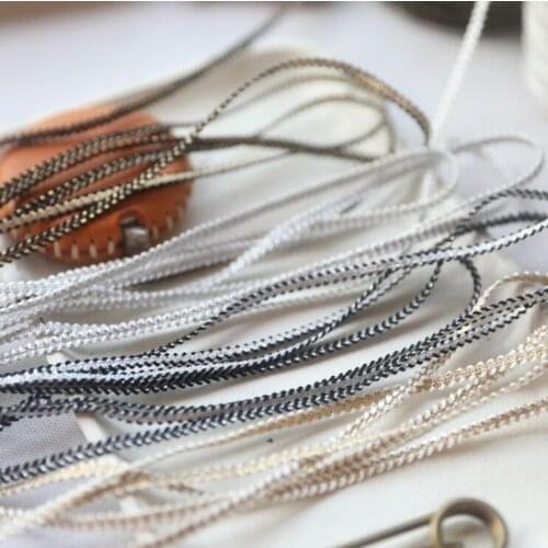 3 Meters/lot Width 0.4cm Black White Knitted Braided Lace Trim Ribbon High Quality Lace DIY Crafts Sewing Accessories Fabric