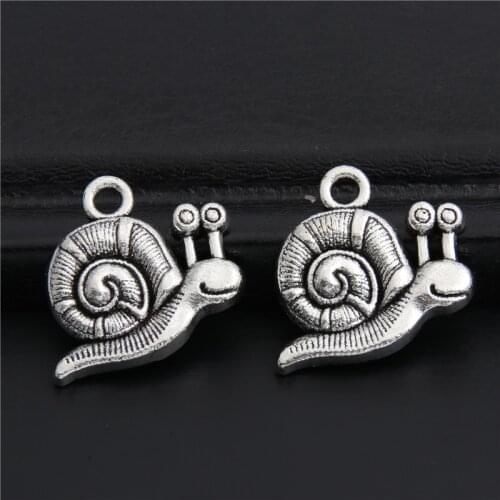 40pcs lovely Snail Charms Crawl Animal Jewelry For Bracelets Pendant accessories Findings DIY Handmade 16x17.5mm A2988